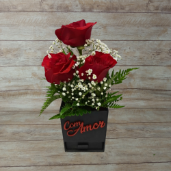 Caixa Amor e Mimo (Porta treco + Flor + Chocolate)  